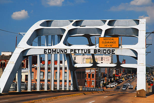 The Edmund Pettus Bridge, in Selma, Alabama was the scene of violent clashes as Martin Luther King led a march from Selma to Montgomery